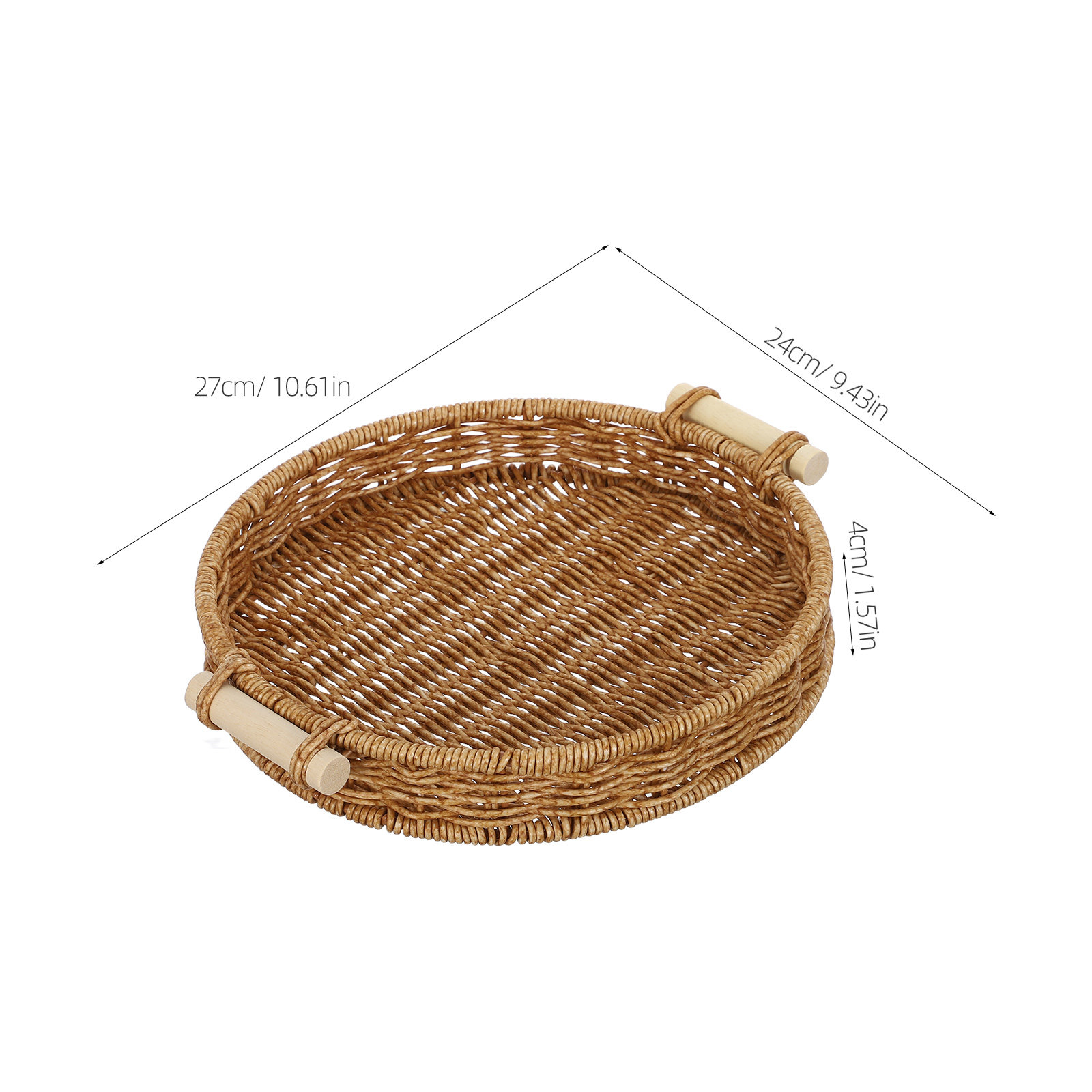 Keranjang Roti Rotan Imitasi 2 - Rattan Tray Handle ulasan dan harga
