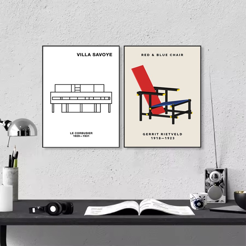 Poster Arsitektur Abstrak Desa - Interior Design Layout ulasan dan harga