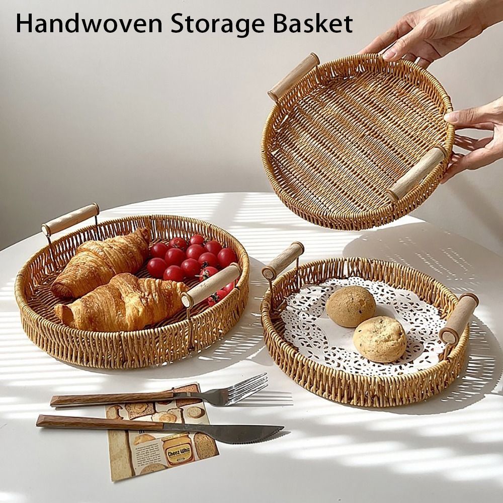 1 Buah Keranjang Rotan Tenun T - Rattan Tray Handle ulasan dan harga